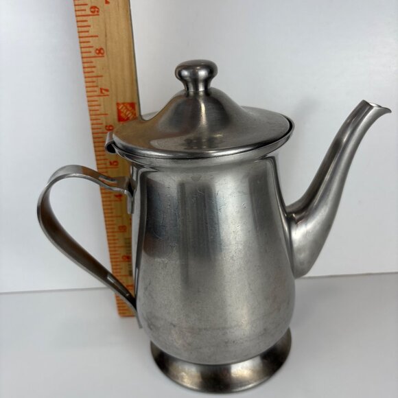 Oneida 18/8 Stainless Steel Coffee/Tea Pot Hinged Lid 8” Vintage Japan - Picture 5 of 10